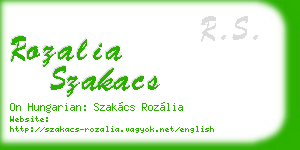 rozalia szakacs business card